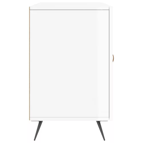 Magasfényű fehér szerelt fa tálalószekrény 100 x 36 x 60 cm