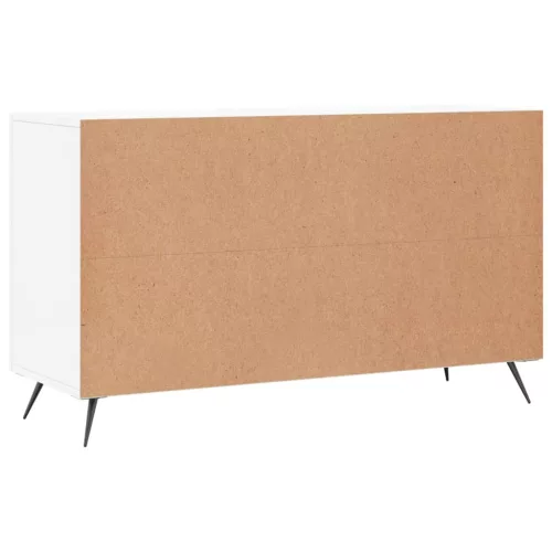 Magasfényű fehér szerelt fa tálalószekrény 100 x 36 x 60 cm