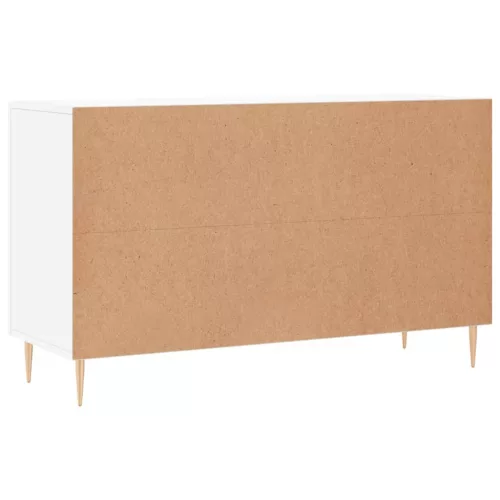 Magasfényű fehér szerelt fa tálalószekrény 100 x 36 x 60 cm