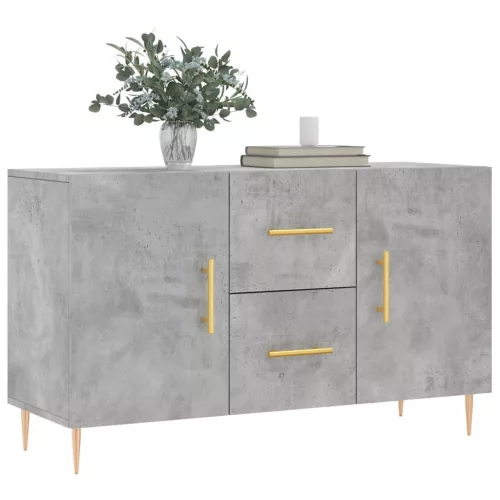Betonszürke szerelt fa tálalószekrény 100 x 36 x 60 cm