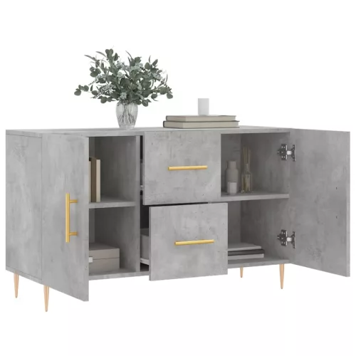 Betonszürke szerelt fa tálalószekrény 100 x 36 x 60 cm