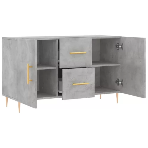 Betonszürke szerelt fa tálalószekrény 100 x 36 x 60 cm