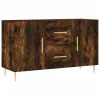 Füstös tölgy színű szerelt fa tálalószekrény 100 x 36 x 90 cm