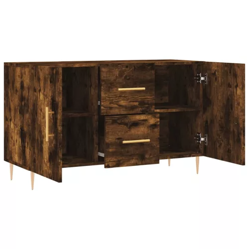 Füstös tölgy színű szerelt fa tálalószekrény 100 x 36 x 90 cm