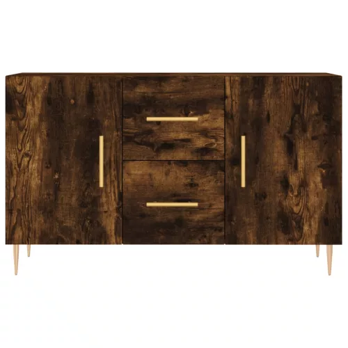 Füstös tölgy színű szerelt fa tálalószekrény 100 x 36 x 90 cm