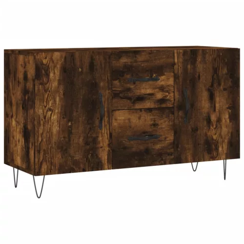 Füstös tölgy színű szerelt fa tálalószekrény 100 x 36 x 90 cm
