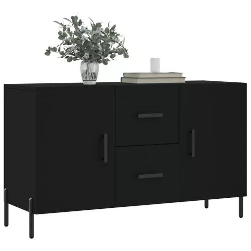 Fekete szerelt fa tálalószekrény 100 x 36 x 60 cm