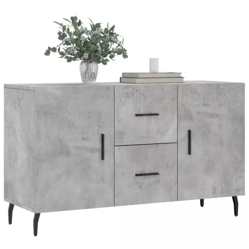 Betonszürke szerelt fa tálalószekrény 100 x 36 x 60 cm