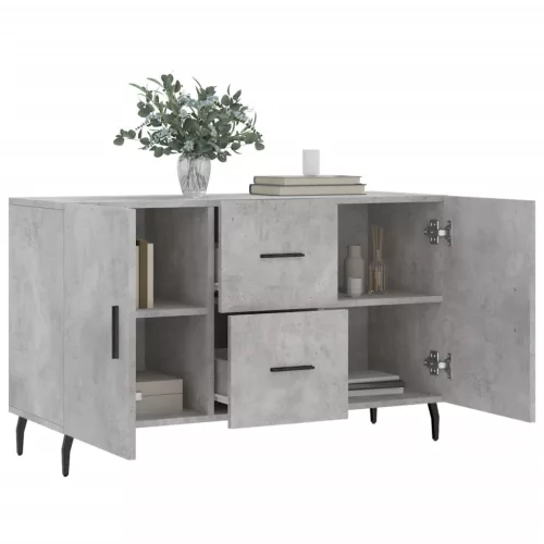 Betonszürke szerelt fa tálalószekrény 100 x 36 x 60 cm