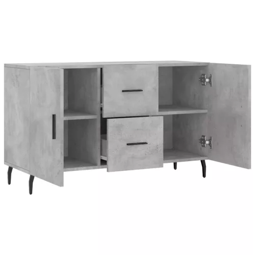 Betonszürke szerelt fa tálalószekrény 100 x 36 x 60 cm