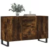 Füstös tölgy színű szerelt fa tálalószekrény 100 x 36 x 90 cm