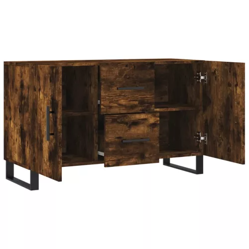 Füstös tölgy színű szerelt fa tálalószekrény 100 x 36 x 90 cm