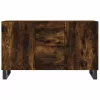 Füstös tölgy színű szerelt fa tálalószekrény 100 x 36 x 90 cm