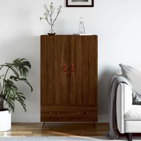   Barna tölgyszínű szerelt fa magasszekrény 69,5 x 31 x 115 cm