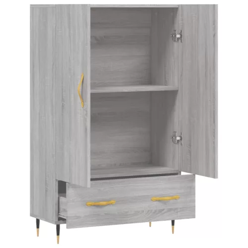 Szürke sonoma szerelt fa magasszekrény 69,5 x 31 x 115 cm