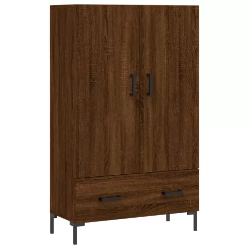 Barna tölgyszínű szerelt fa magasszekrény 69,5 x 31 x 115 cm