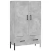 Betonszürke szerelt fa magasszekrény 69,5 x 31 x 115 cm