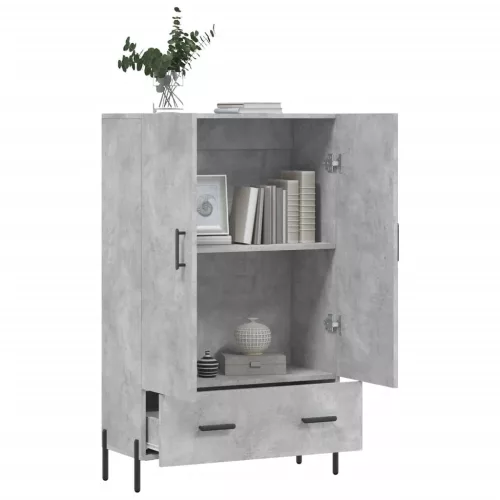 Betonszürke szerelt fa magasszekrény 69,5 x 31 x 115 cm