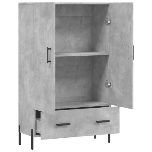 Betonszürke szerelt fa magasszekrény 69,5 x 31 x 115 cm