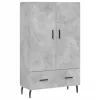 Betonszürke szerelt fa magasszekrény 69,5 x 31 x 115 cm