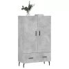 Betonszürke szerelt fa magasszekrény 69,5 x 31 x 115 cm