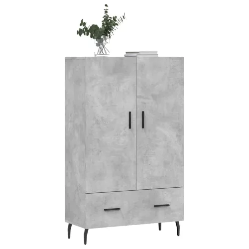 Betonszürke szerelt fa magasszekrény 69,5 x 31 x 115 cm