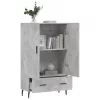 Betonszürke szerelt fa magasszekrény 69,5 x 31 x 115 cm