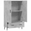 Betonszürke szerelt fa magasszekrény 69,5 x 31 x 115 cm