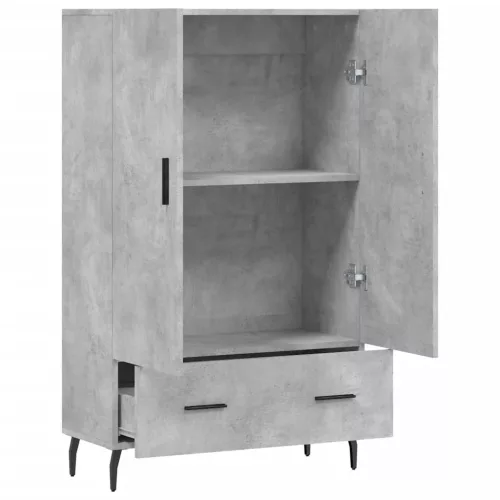 Betonszürke szerelt fa magasszekrény 69,5 x 31 x 115 cm