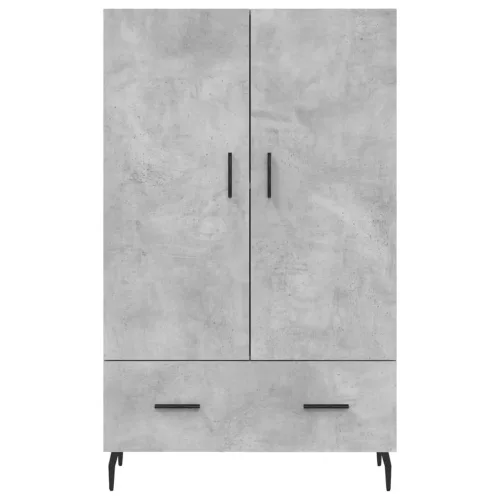 Betonszürke szerelt fa magasszekrény 69,5 x 31 x 115 cm