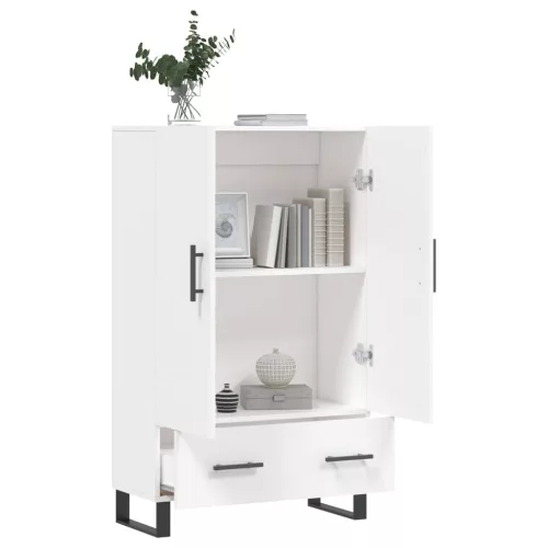 Fehér szerelt fa magasszekrény 69,5 x 31 x 115 cm