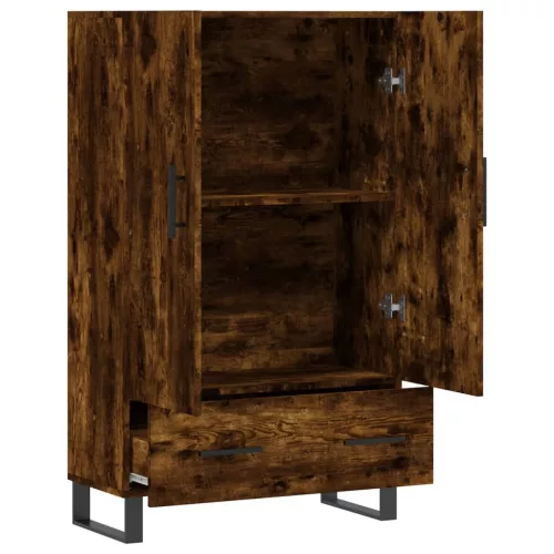 Füstös tölgy színű szerelt fa magasszekrény 69,5 x 31 x 115 cm