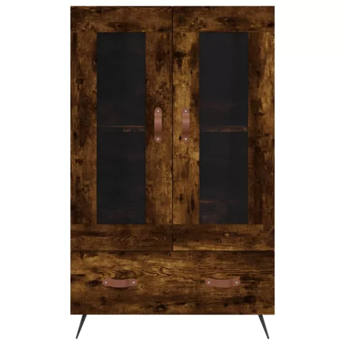 Füstös tölgy színű szerelt fa magasszekrény 69,5 x 31 x 115 cm