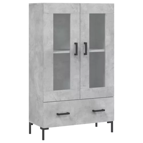 Betonszürke szerelt fa magasszekrény 69,5 x 31 x 115 cm
