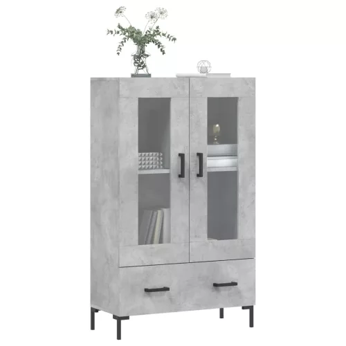 Betonszürke szerelt fa magasszekrény 69,5 x 31 x 115 cm