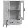 Betonszürke szerelt fa magasszekrény 69,5 x 31 x 115 cm