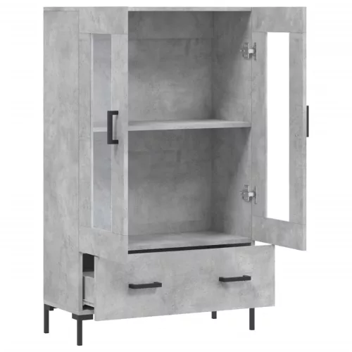 Betonszürke szerelt fa magasszekrény 69,5 x 31 x 115 cm