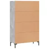 Betonszürke szerelt fa magasszekrény 69,5 x 31 x 115 cm