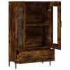 Füstös tölgy színű szerelt fa magasszekrény 69,5 x 31 x 115 cm