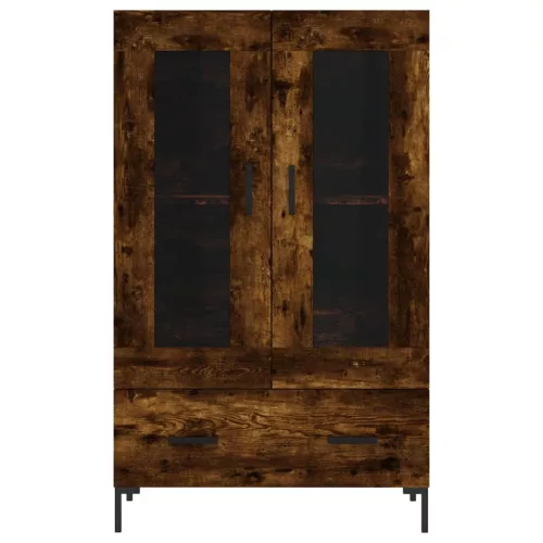 Füstös tölgy színű szerelt fa magasszekrény 69,5 x 31 x 115 cm