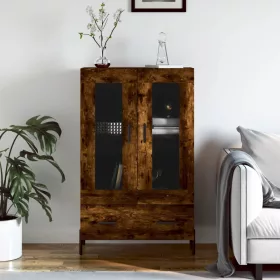   Füstös tölgy színű szerelt fa magasszekrény 69,5 x 31 x 115 cm