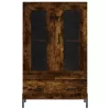 Füstös tölgy színű szerelt fa magasszekrény 69,5 x 31 x 115 cm