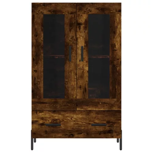 Füstös tölgy színű szerelt fa magasszekrény 69,5 x 31 x 115 cm