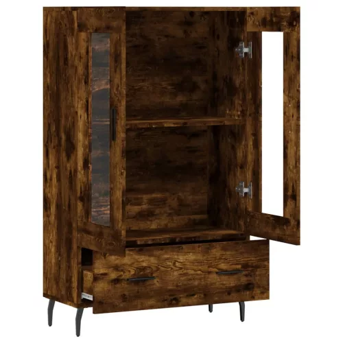 Füstös tölgy színű szerelt fa magasszekrény 69,5 x 31 x 115 cm