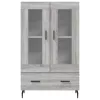 Szürke sonoma szerelt fa magasszekrény 69,5 x 31 x 115 cm