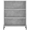 Betonszürke szerelt fa polcos szekrény 69,5 x 32,5 x 90 cm