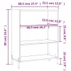 Betonszürke szerelt fa polcos szekrény 69,5 x 32,5 x 90 cm