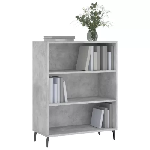 Betonszürke szerelt fa polcos szekrény 69,5 x 32,5 x 90 cm