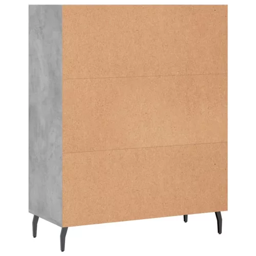 Betonszürke szerelt fa polcos szekrény 69,5 x 32,5 x 90 cm