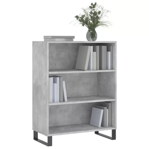 Betonszürke szerelt fa polcos szekrény 69,5 x 32,5 x 90 cm